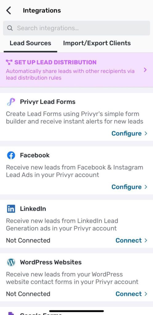 privyr linkedin leads integration list